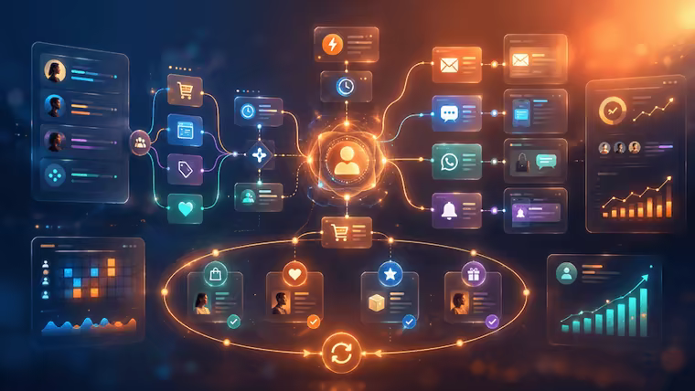 Marketing automation with message flows, segmentation and reports